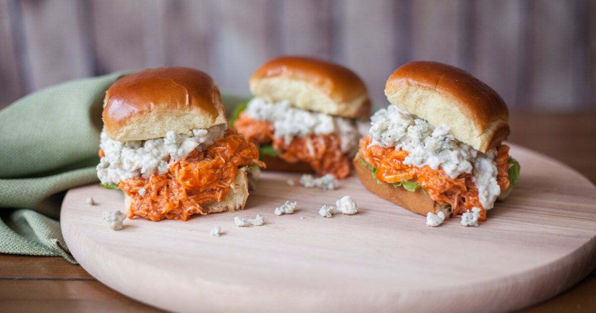 Shredded Buffalo Chicken Sliders | Aunt Millie's