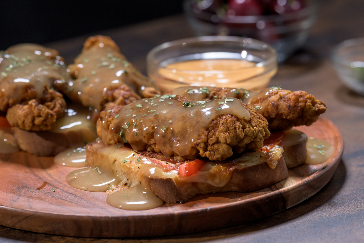 Open Faced Spicy Chicken Sandwich | Aunt Millie's